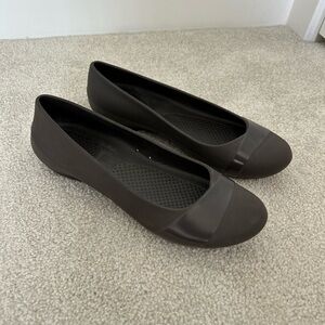 Crocs Gianna Brown Flats Ballerina Slip on Shoes Sz 9 Women's